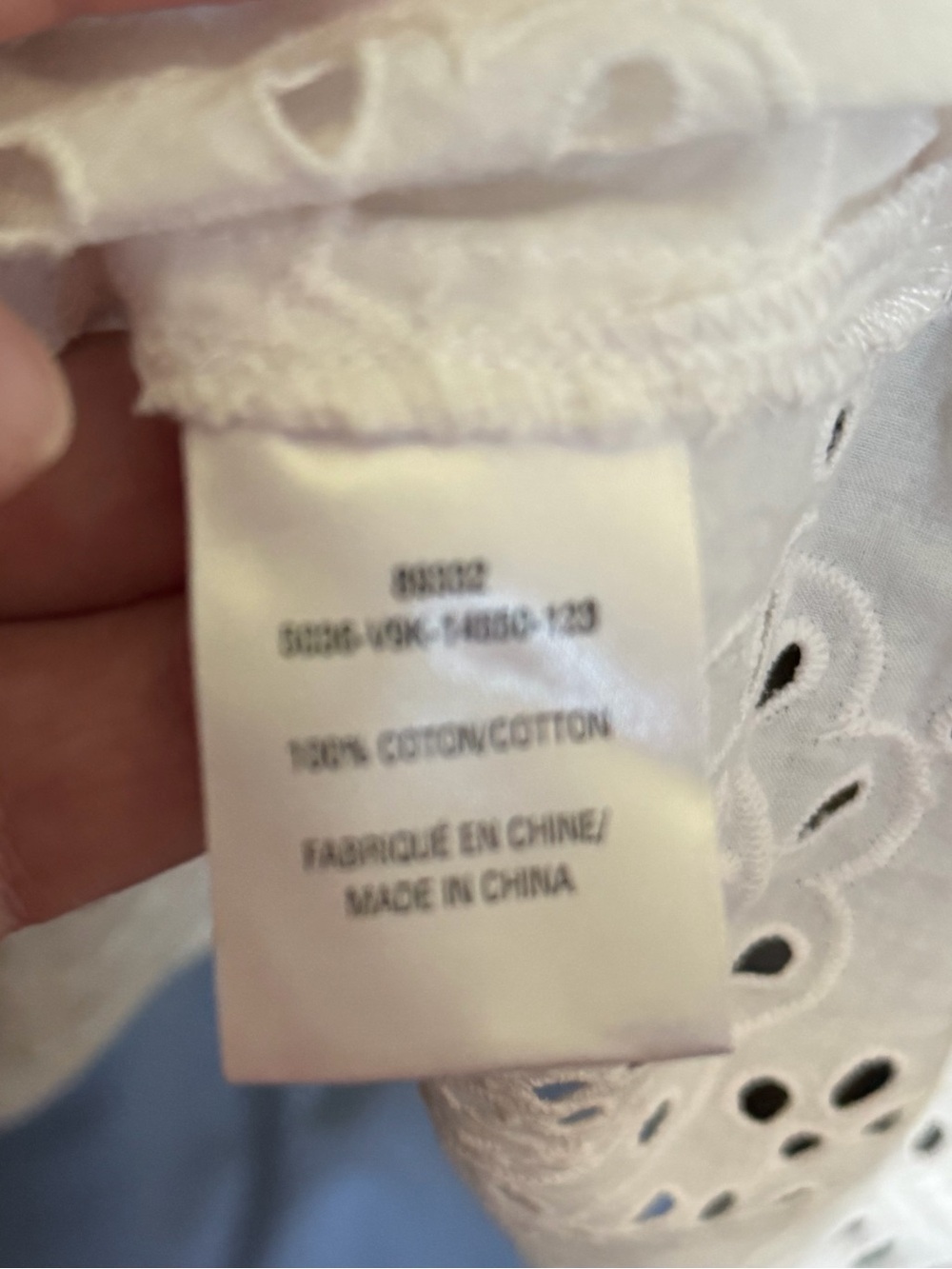 LAURA White Eyelet Cotton V-neck Tunic cottagecore feminine Balletcore size 14 - Picture 6 of 6